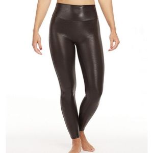 Faux leather croc shine Spanx leggings